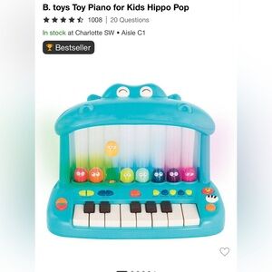 B. Toys Hippo Pop Play Piano